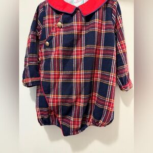 Red and Navy Plaid Bubble